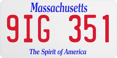 MA license plate 9IG351