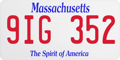 MA license plate 9IG352