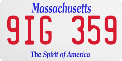 MA license plate 9IG359