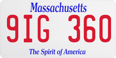 MA license plate 9IG360