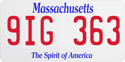 MA license plate 9IG363