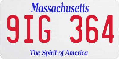 MA license plate 9IG364