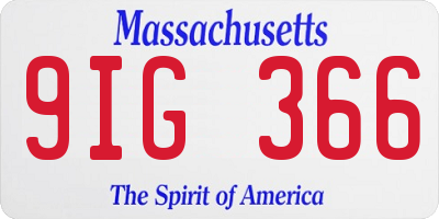 MA license plate 9IG366