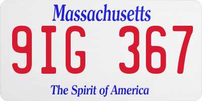 MA license plate 9IG367