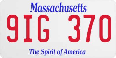 MA license plate 9IG370