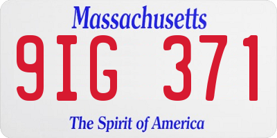 MA license plate 9IG371