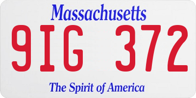 MA license plate 9IG372