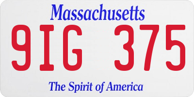 MA license plate 9IG375