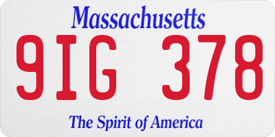 MA license plate 9IG378