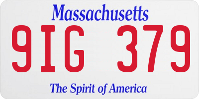 MA license plate 9IG379