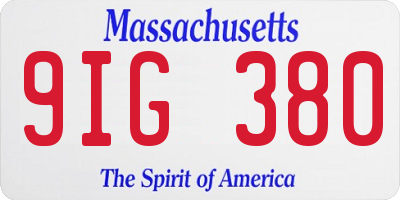 MA license plate 9IG380