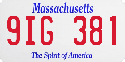 MA license plate 9IG381
