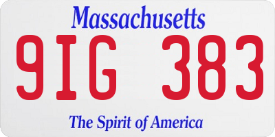 MA license plate 9IG383