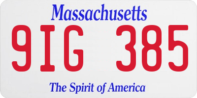 MA license plate 9IG385