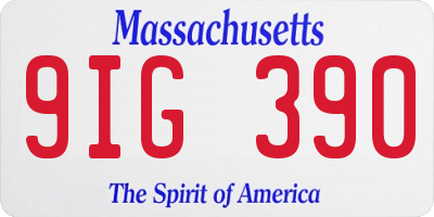 MA license plate 9IG390