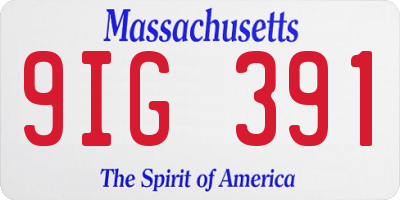MA license plate 9IG391
