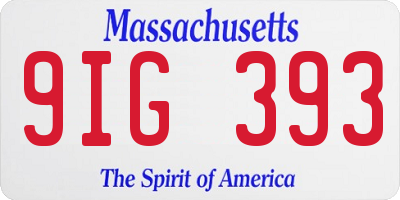 MA license plate 9IG393