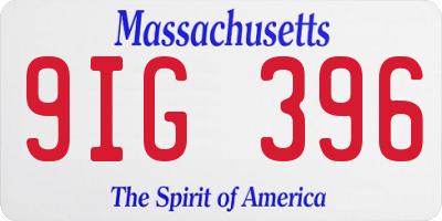 MA license plate 9IG396