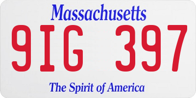 MA license plate 9IG397