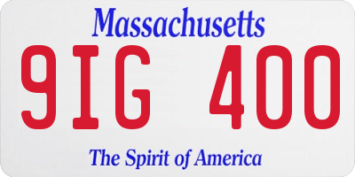 MA license plate 9IG400