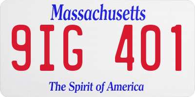 MA license plate 9IG401