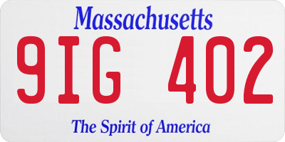 MA license plate 9IG402