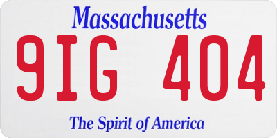 MA license plate 9IG404