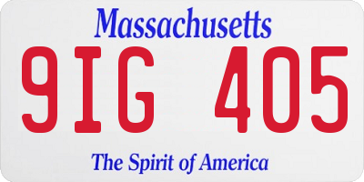 MA license plate 9IG405