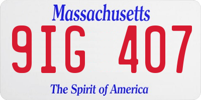 MA license plate 9IG407