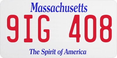 MA license plate 9IG408