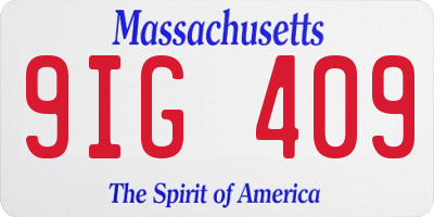 MA license plate 9IG409