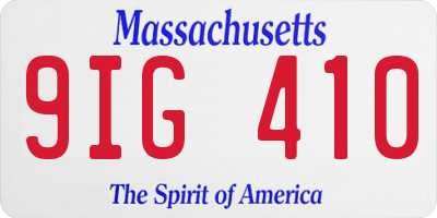 MA license plate 9IG410