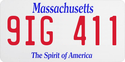 MA license plate 9IG411