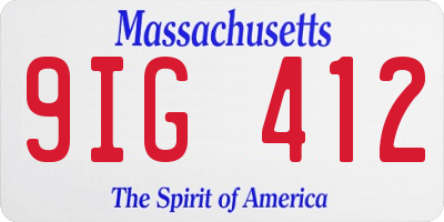 MA license plate 9IG412