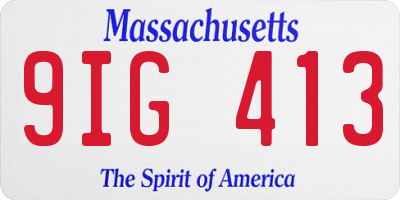 MA license plate 9IG413