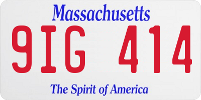 MA license plate 9IG414