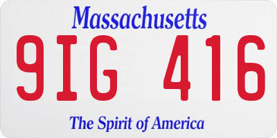 MA license plate 9IG416