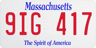MA license plate 9IG417