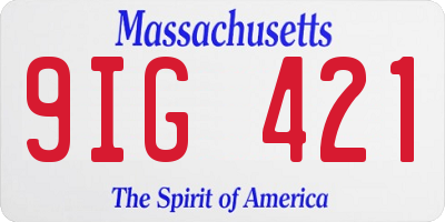 MA license plate 9IG421