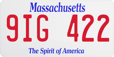 MA license plate 9IG422