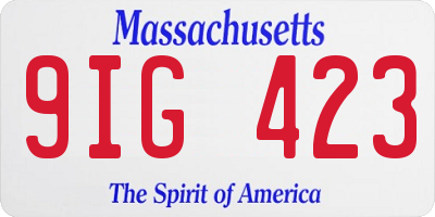 MA license plate 9IG423