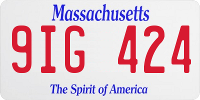 MA license plate 9IG424