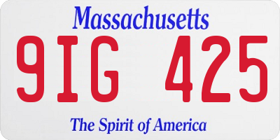 MA license plate 9IG425