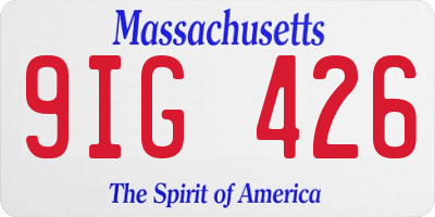 MA license plate 9IG426