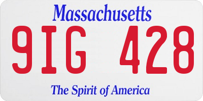 MA license plate 9IG428