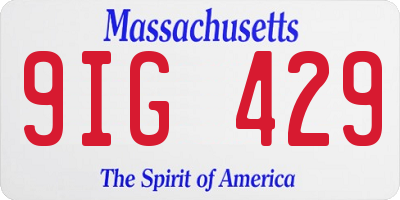 MA license plate 9IG429