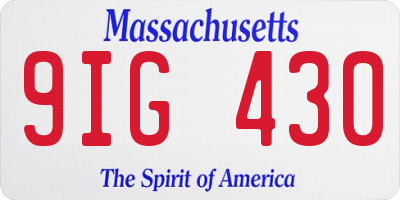 MA license plate 9IG430