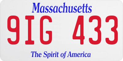 MA license plate 9IG433