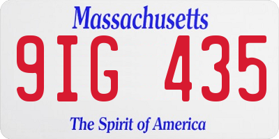 MA license plate 9IG435
