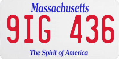 MA license plate 9IG436
